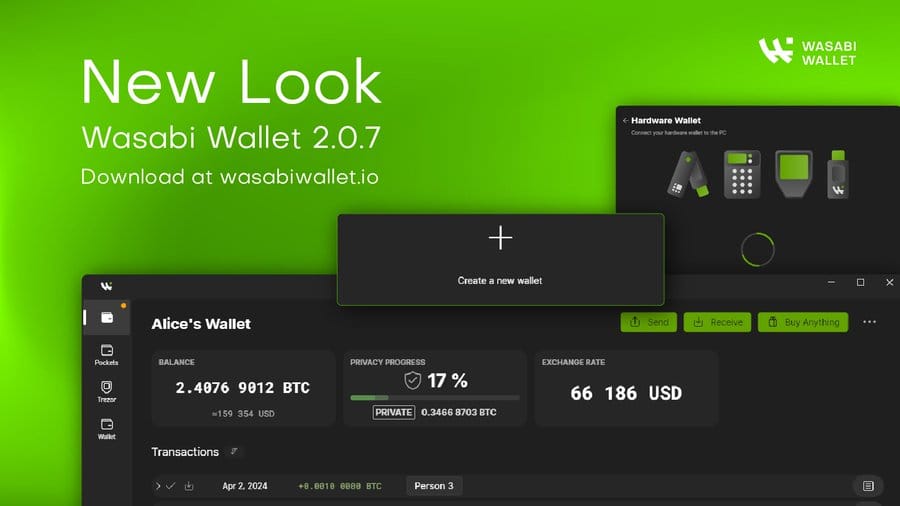 Wasabi Wallet v2.0.7.1: New Interface, Trezor 3 Support, Full RBF Detection