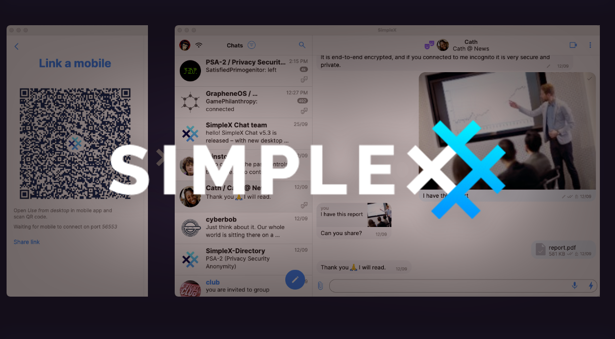 SimpleX Chat v5.4: Link Mobile & Desktop Apps via Quantum-resistant Protocol