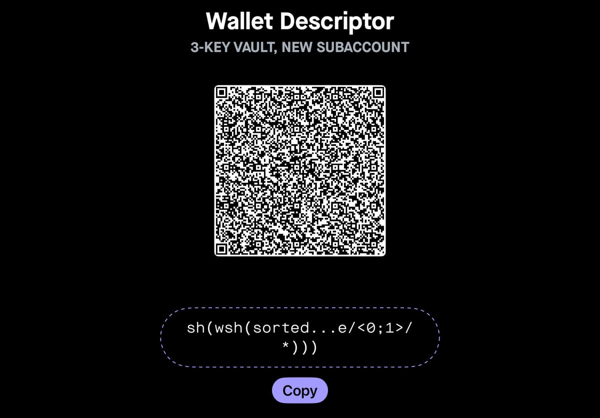 Casa Added Support for Bitcoin Wallet Descriptors