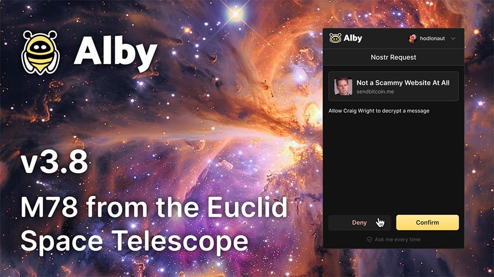 Alby Extension v3.8.1: Improved Permissions, Settings UI & More