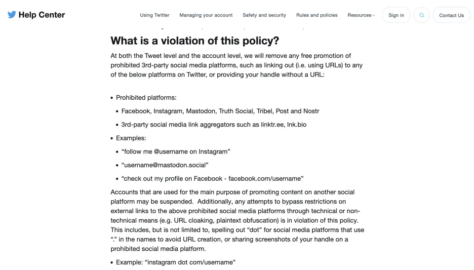 Twitter Announces Policy Banning Promotion of Other Social Platforms: Facebook, Instagram, Mastodon, Truth Social, Tribel, Post and Nostr