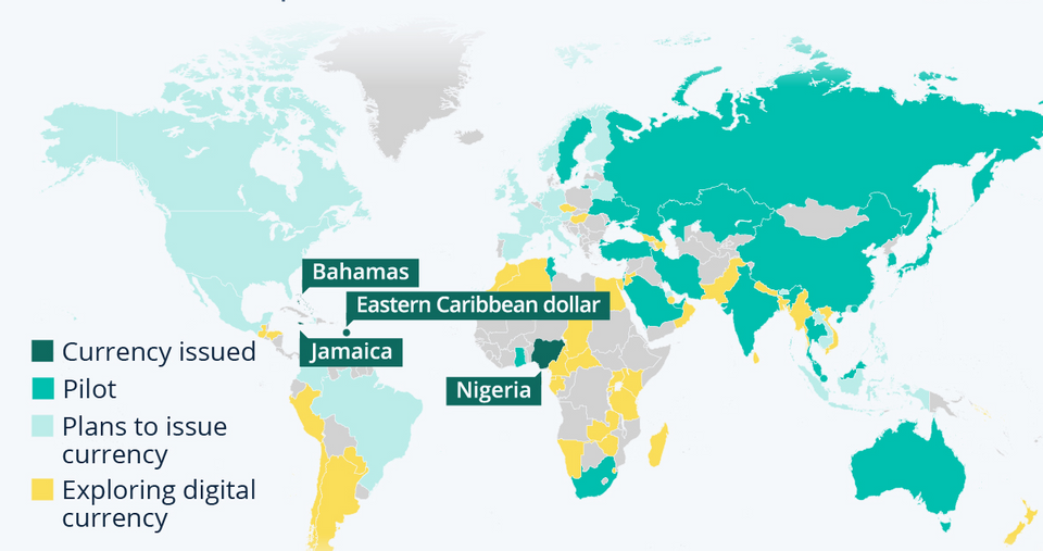 Central Bank Digital Currency Tracker Shows 130 Countries Are Diving Into CBDCs