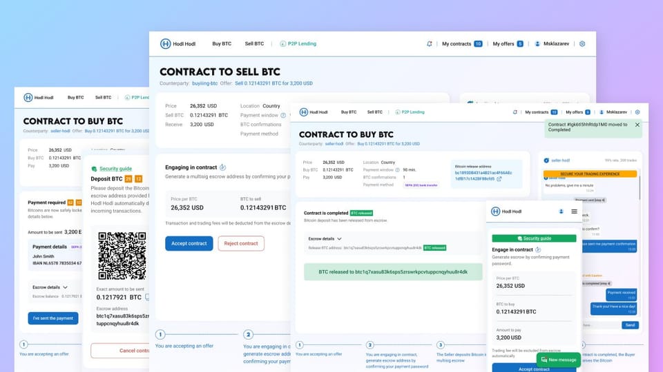 Hodl Hodl Design Improvements: New Contract Flow & More