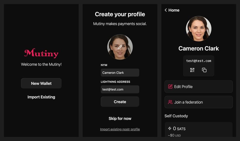 Mutiny Wallet v0.6.1: New Home Screen, Nostr Profile Setup, Federation Discovery & Recommendations