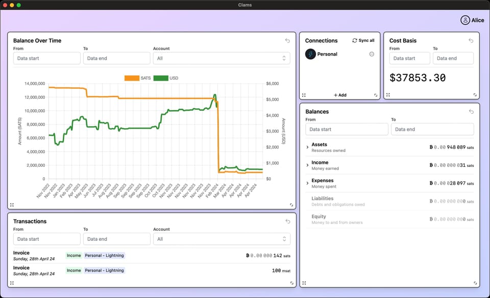 Open Beta of Clams Bitcoin Accounting App Launched