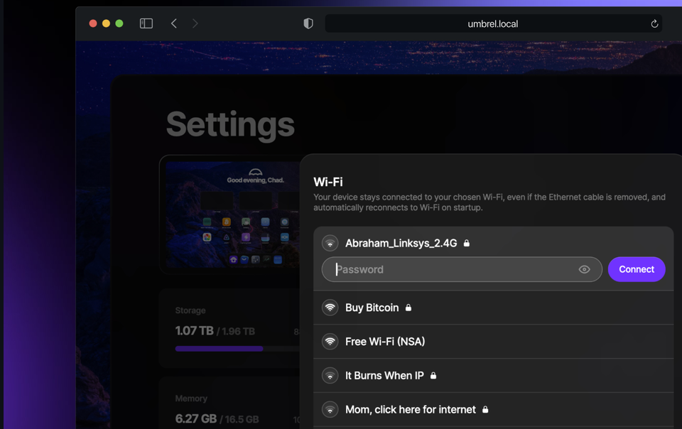 umbrelOS v1.2: Wi-Fi Support, Revamped Live Usage