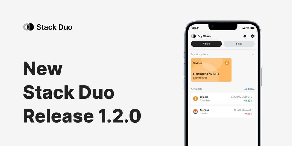 Stack Duo v1.2.0: Frost Multisig, Tor Support, RBF & CPFP